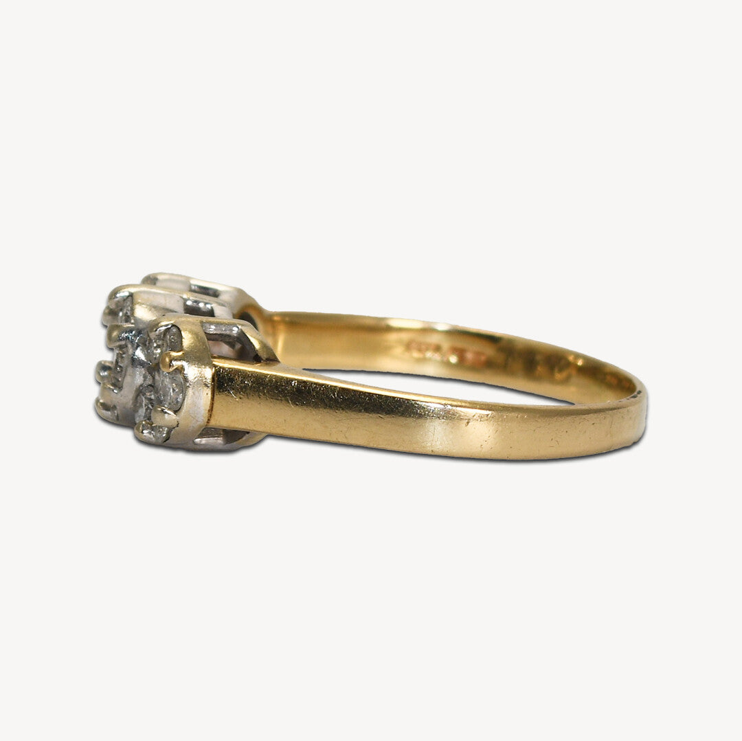 14K Yellow Gold Diamond Estate 1.00Ct Cluster
