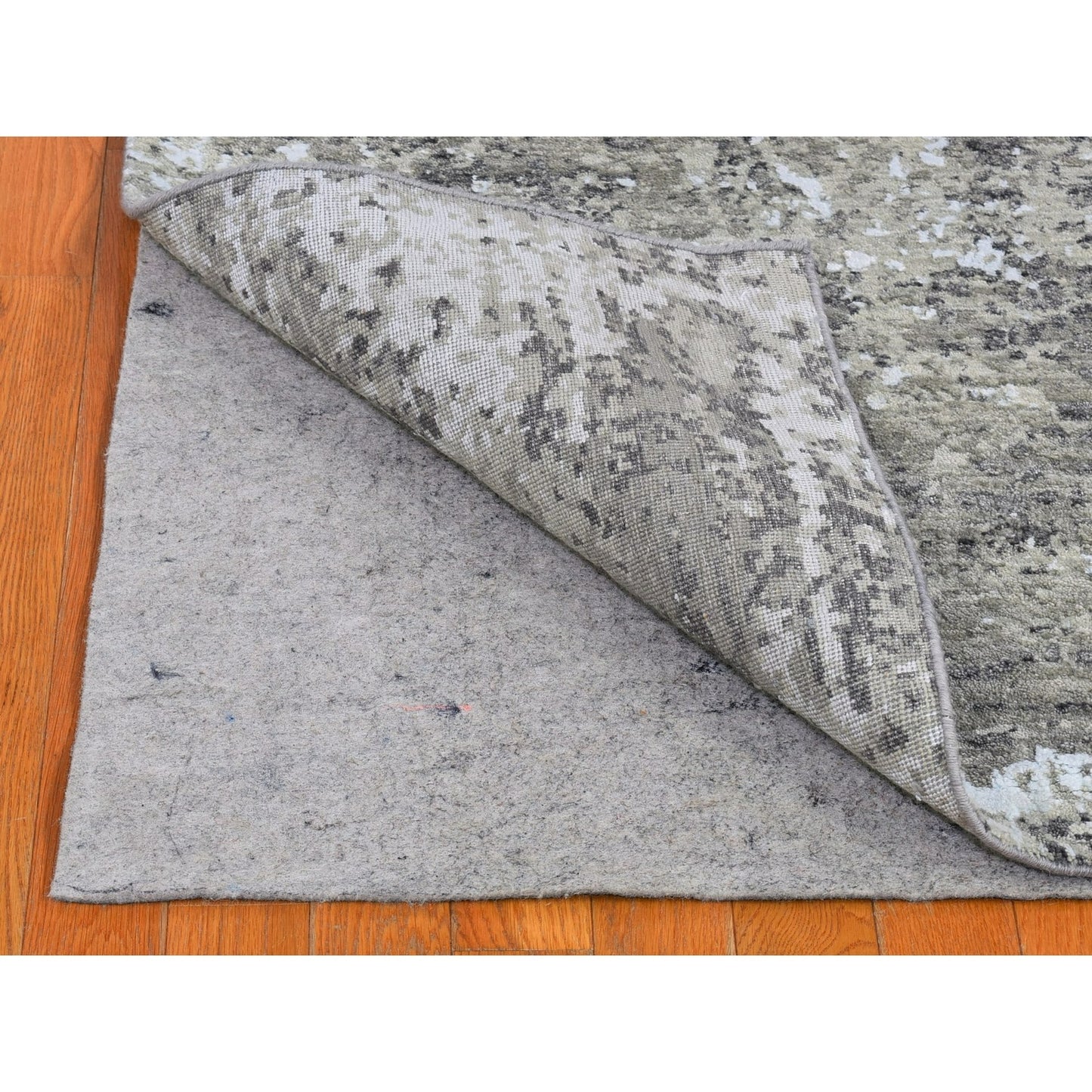2'6"X12' Wool Denser Weave Abstract Design Hand Knotted Rug