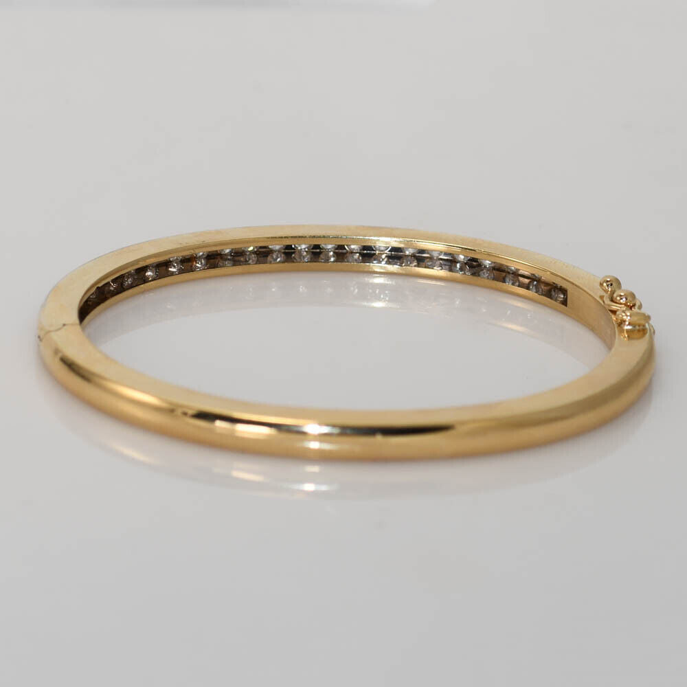 14K Yellow Gold Diamond Bangle Bracelet, 1.50Tdw,
