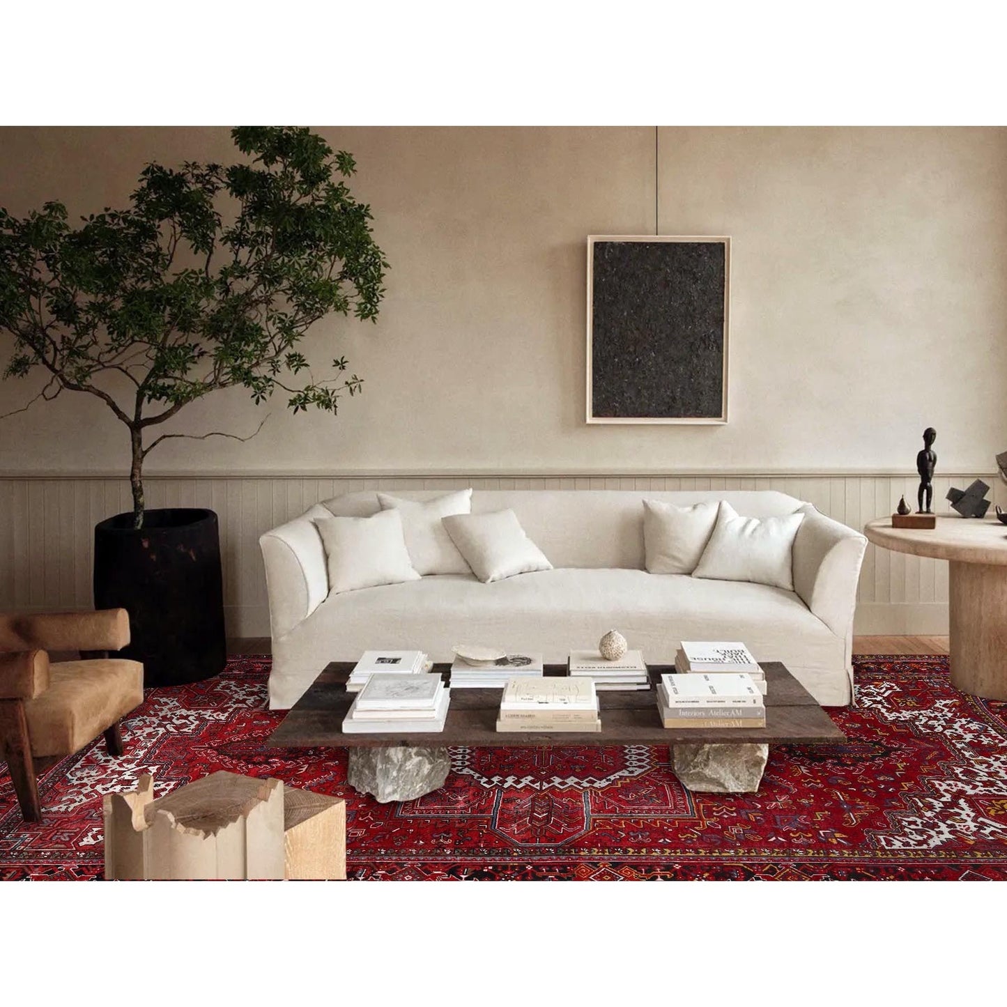 10'2"X13'8" Penn Red Hand Knotted All Wool Cropped Thin Oriental Rug