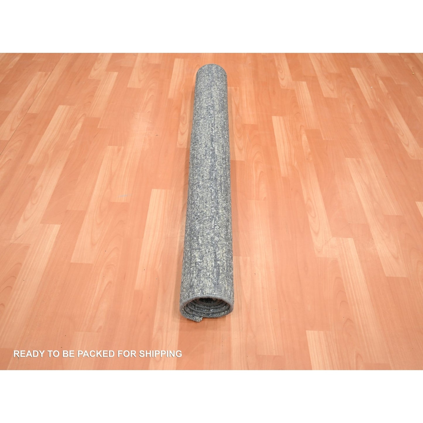 3'10"X6'1" Spanish Gray Plain Design Hand Knotted Pure Silk Oriental Rug