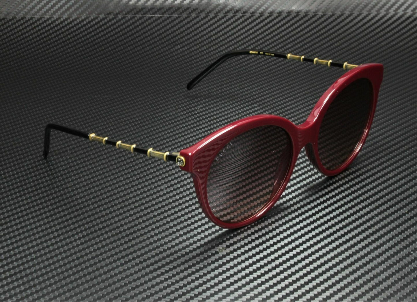 Gucci Gg0653S 003 Round Oval Burgundy Gold