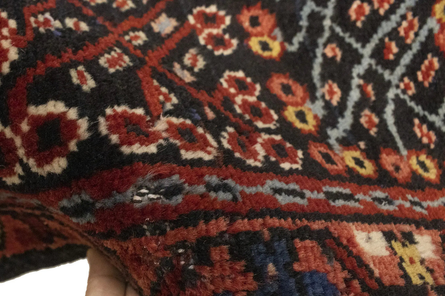 Semi-Antique Oriental Rug Rusty Red Geometric