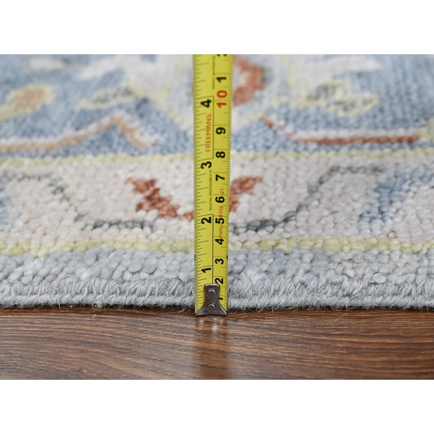 9'X11'9" Chrome Soft Wool Hand Knotted Oushak Supple Oriental Rug