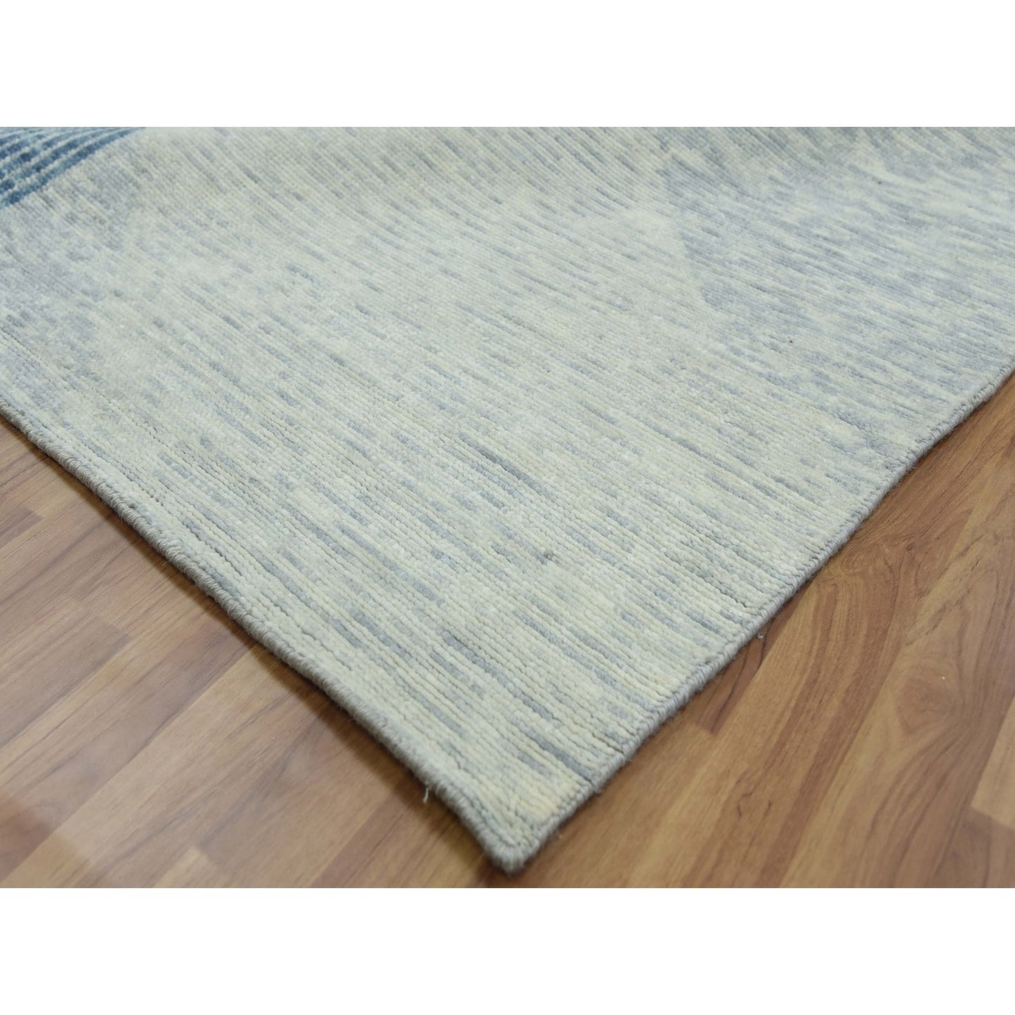 10'2"X14'2" Blue Wool Hand Knotted Geometric Art Deco Collection Rug