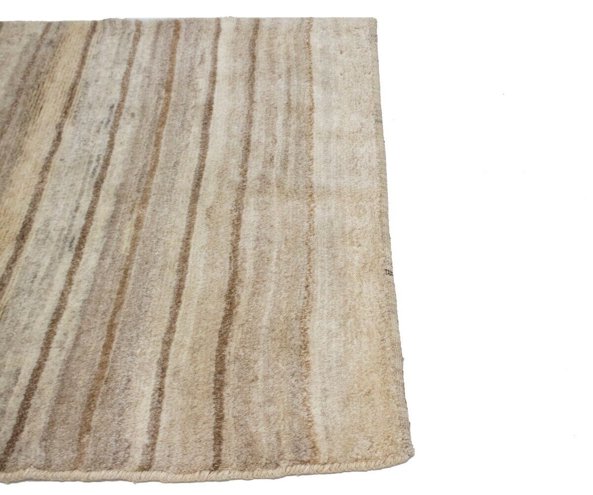 Hand-Knotted Beige Brown Tribal Gabbeh Oriental