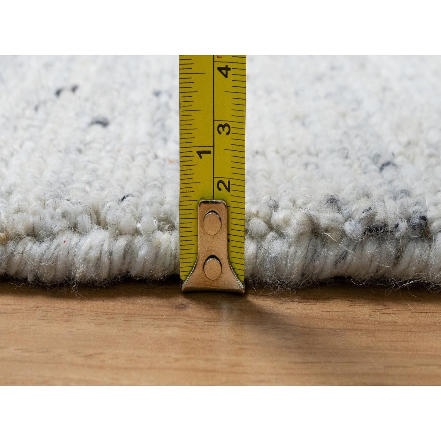 12'2"X17'10" Gray Modern Striae Design Wool Hand Loomed Oversized Rug