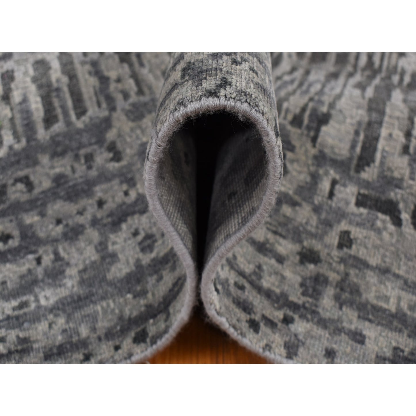 8'10"X12'2" Cloud Gray The Lost Branches Silk With Wool Hand Knotted Rug