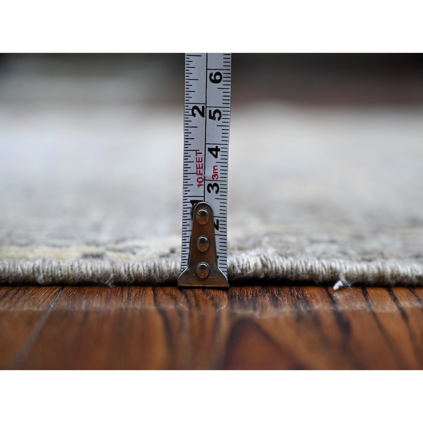 2'7"X9'8" Shingle Gray Birds Paradise Hand Knotted Runner Oriental Rug