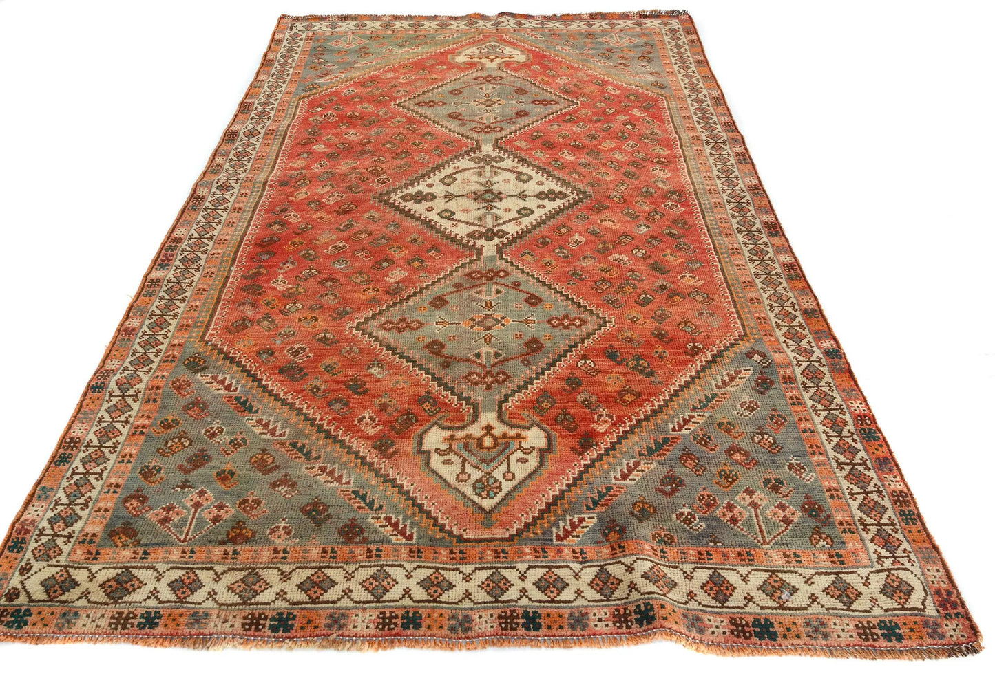Muted Semi-Antique Tribal Design Wool Oriental