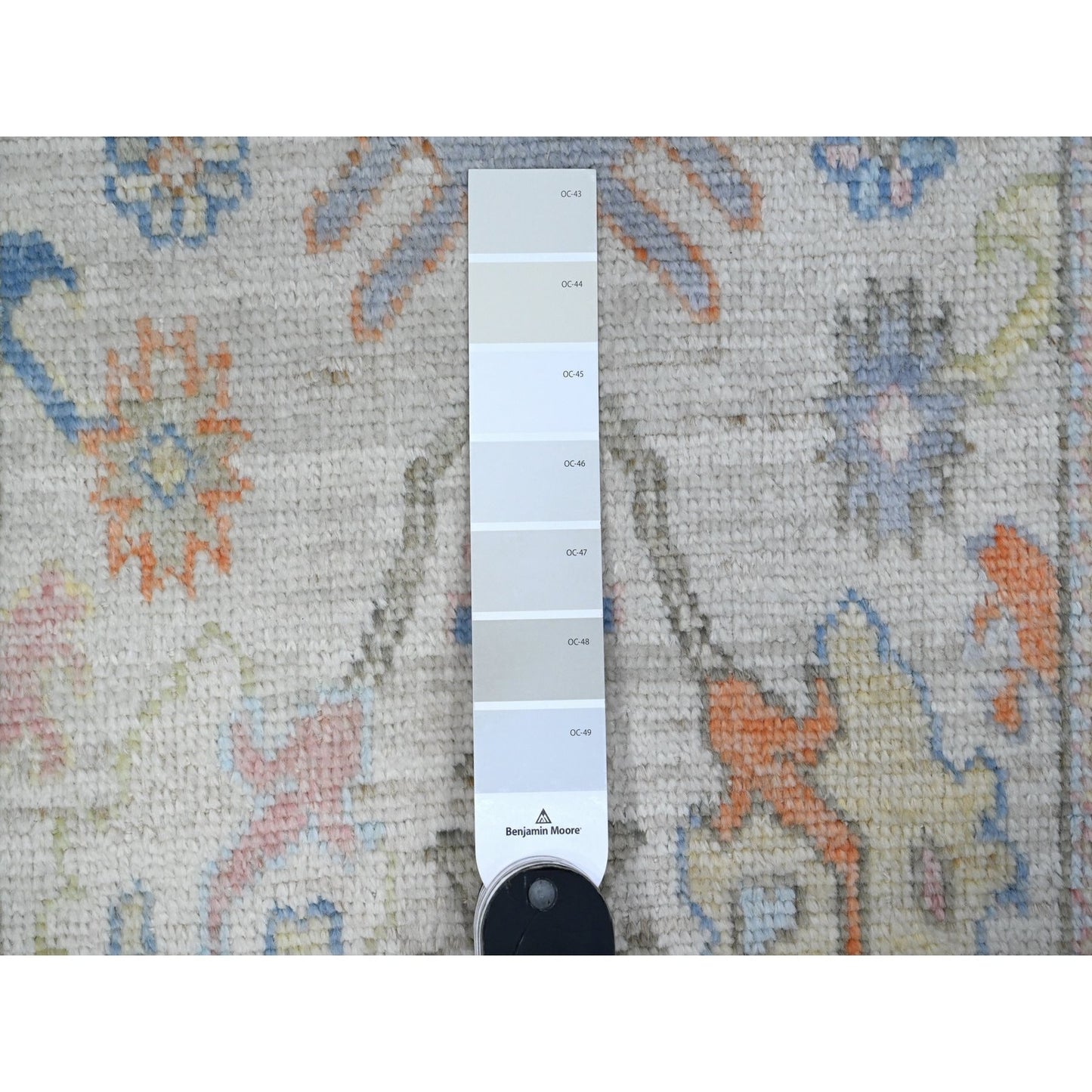 2'7"X15'9" White Smoke Gray Afghan Angora Oushak Xl Runner Oriental Rug