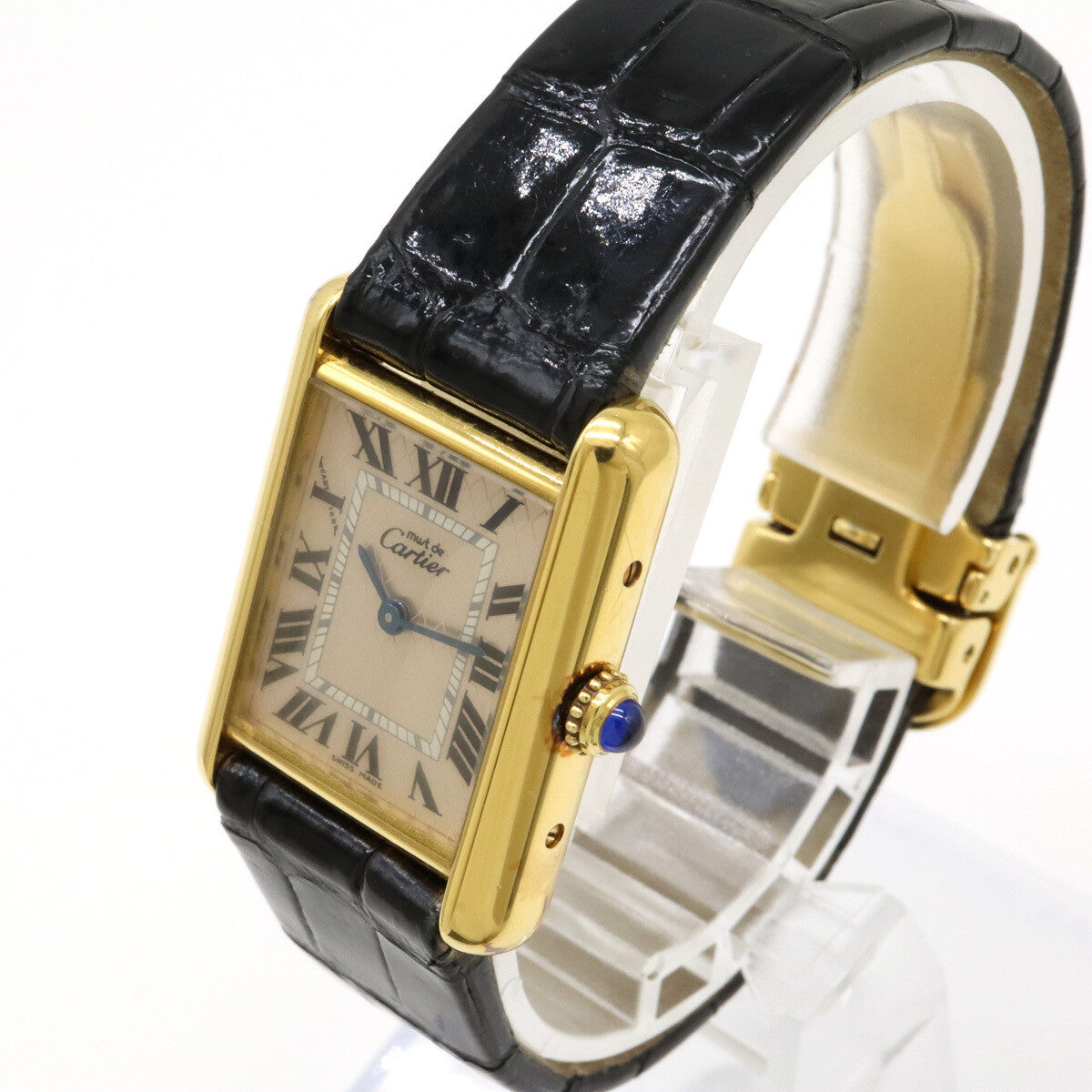 Cartier Must Tank Acquarino Pink Shell Dial Sv925 Gp Watch Women