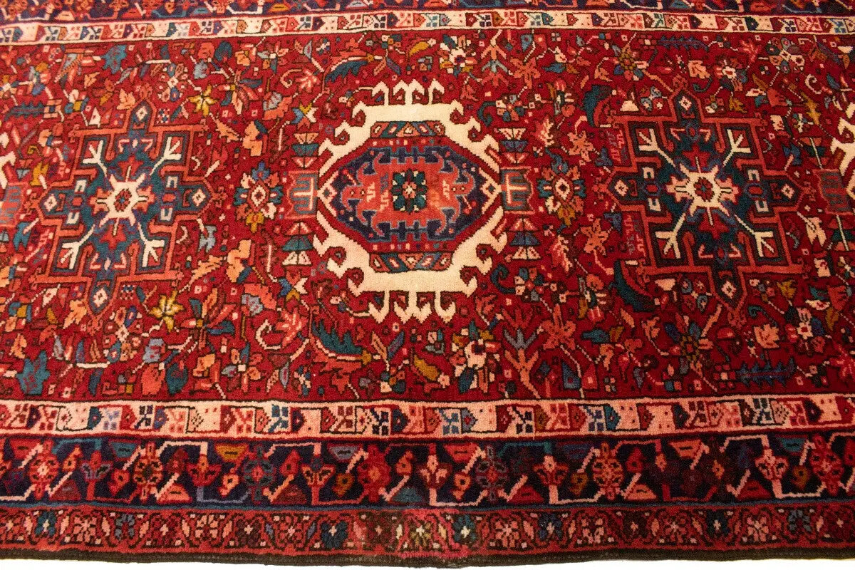Vintage Oriental Runner Rug Geometric Tribal