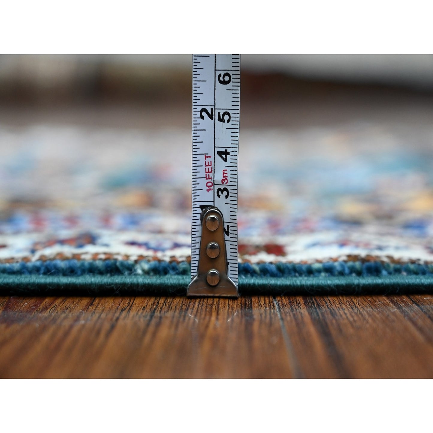 2'X5'9" Pine Green Hand Knotted Willow And Cypress Tree Design Runner Rug