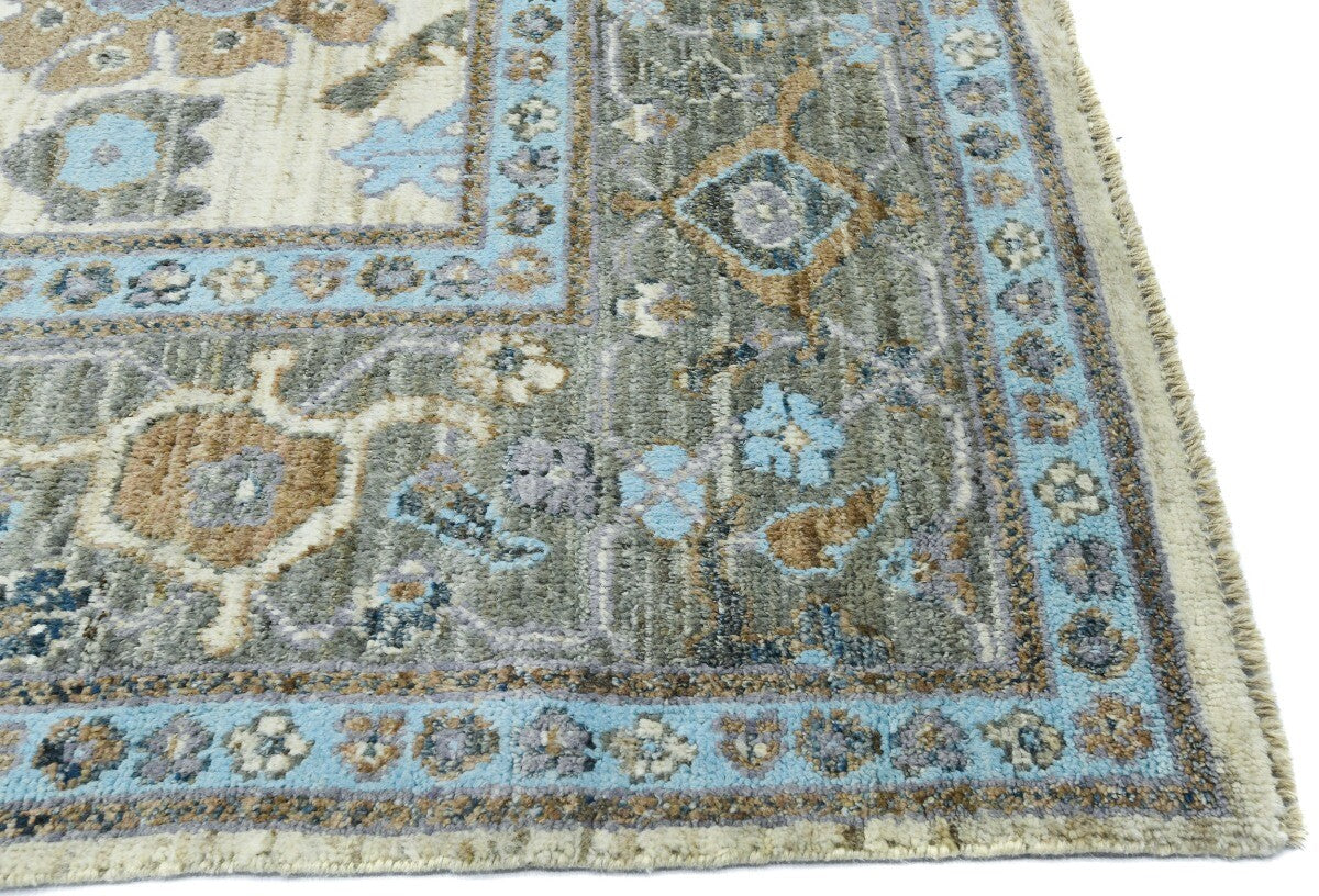 Vintage-Style Peshawar Oushak Oriental Rug Floral