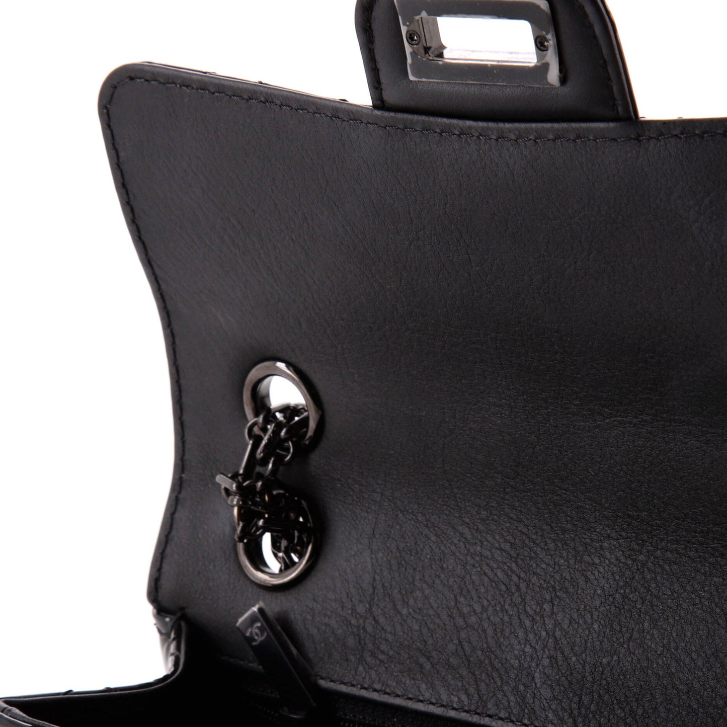 Chanel So Black Reissue 2.55 Flap Bag Quilted Patent Mini