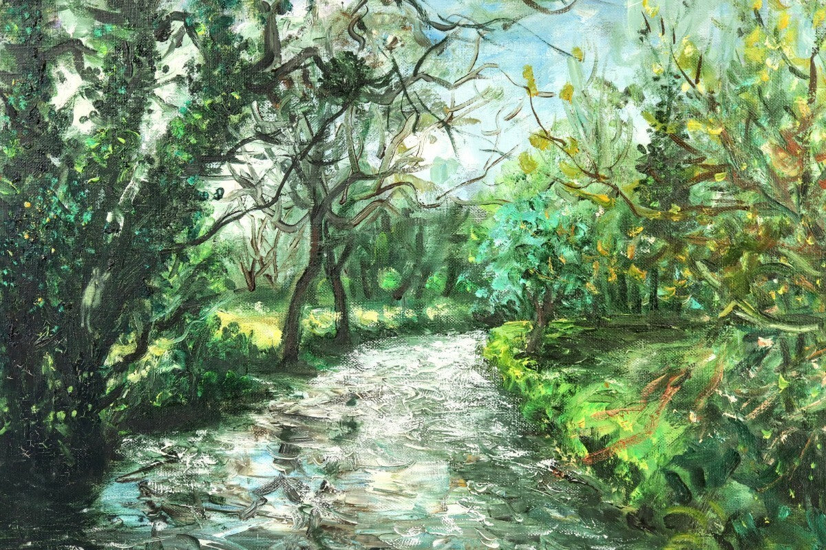 Constant Censier (French ) Original Oil Painting "L'Iton Prs De Cintray Eure"