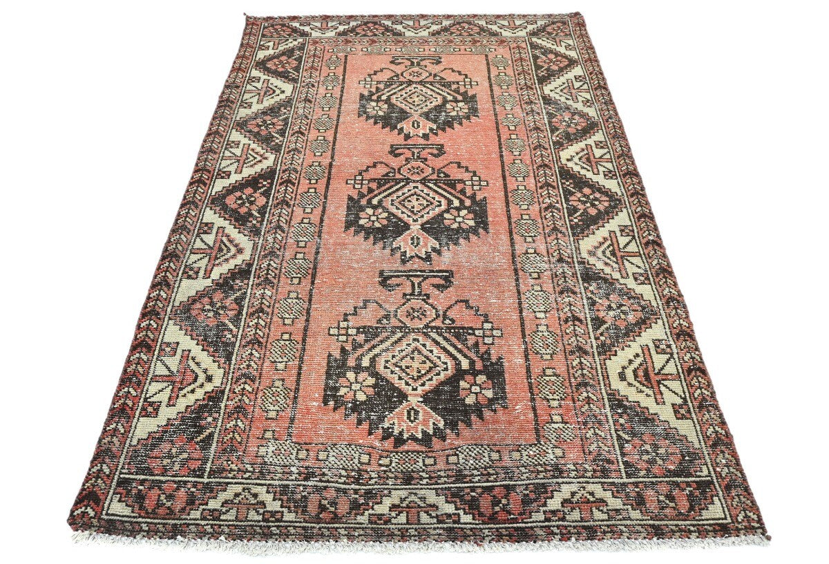 Distressed Antique Tribal Oriental Rug Muted