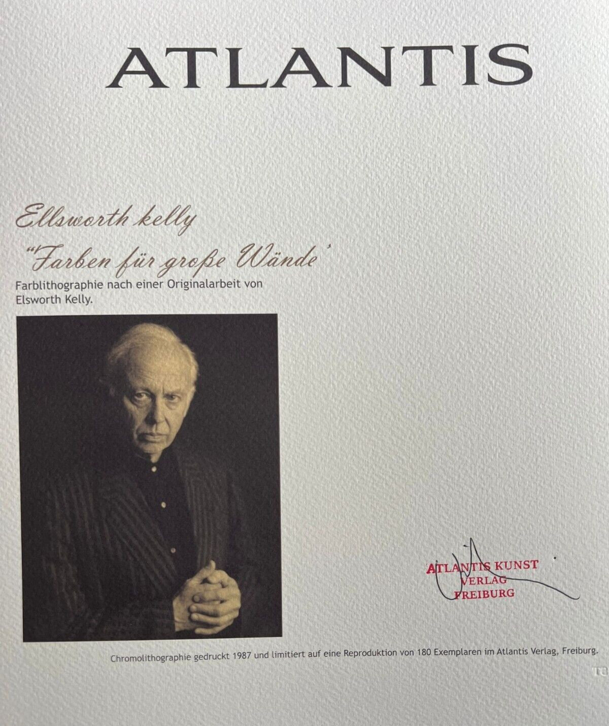 Ellsworth Kelly Lithograph Coa Signed Op Numbered