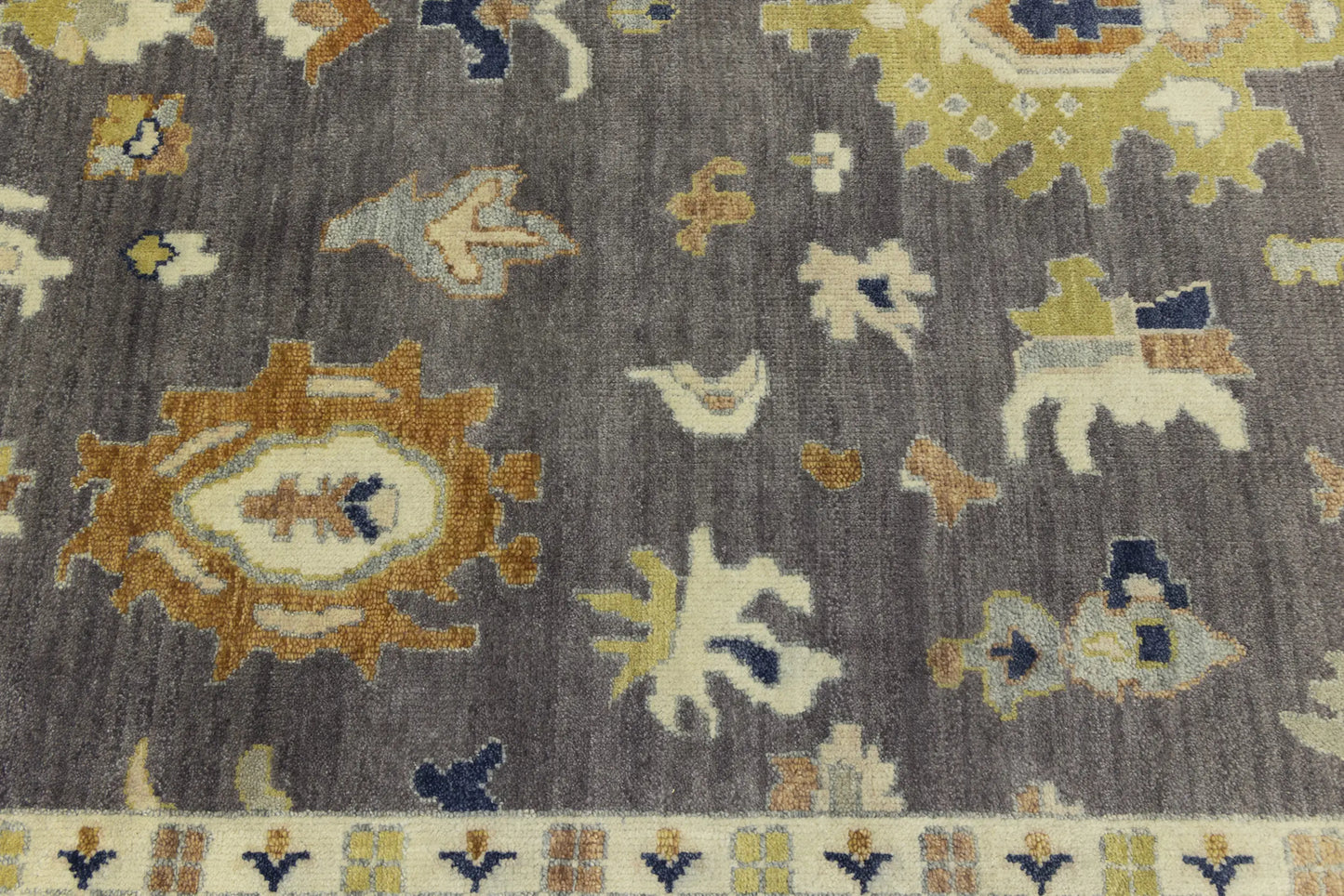 Handmade Oushak Floral Rug Colorfast Oriental