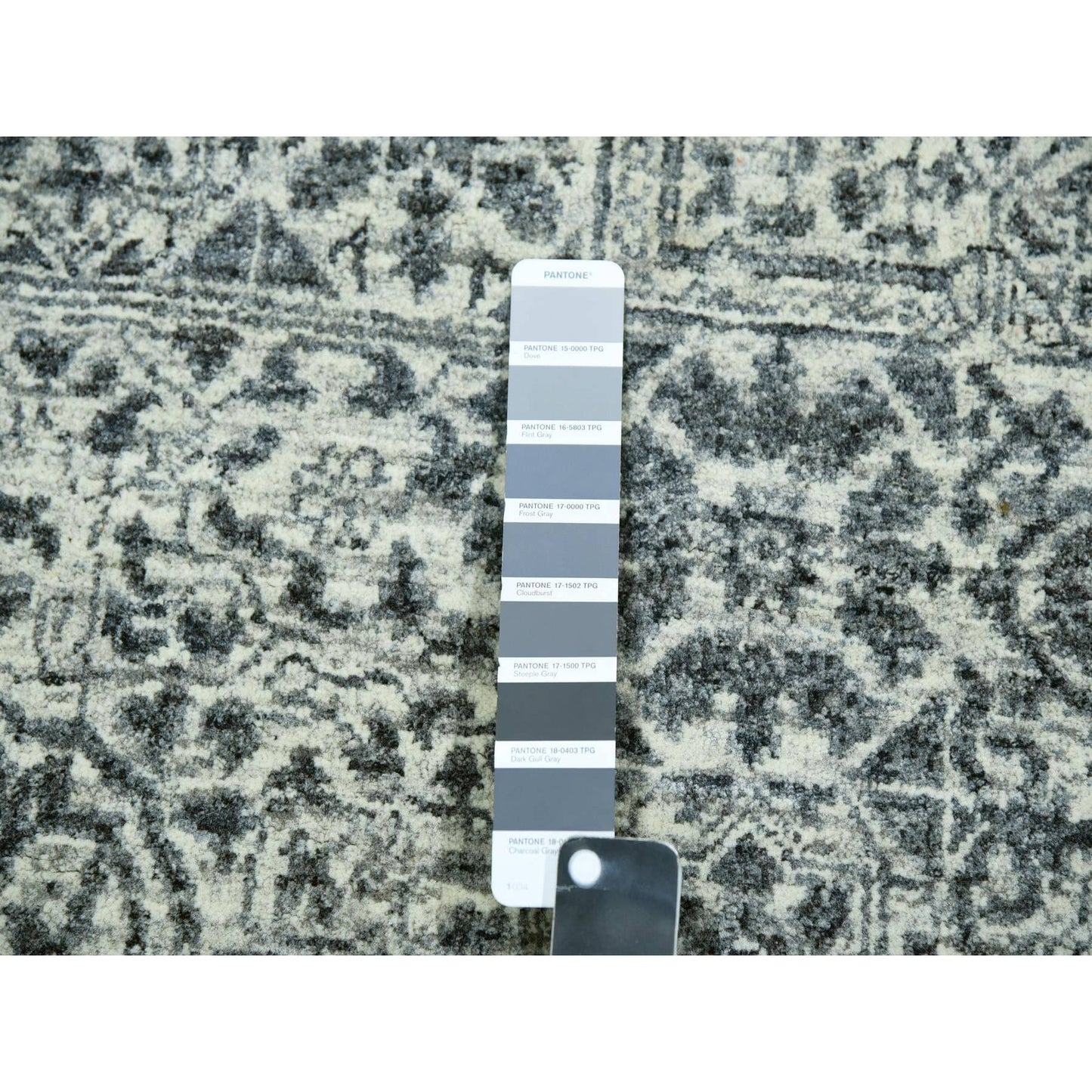 10'X10' Duck White Hand Knotted Undyed Mamluk Dynasty Wool Square Rug