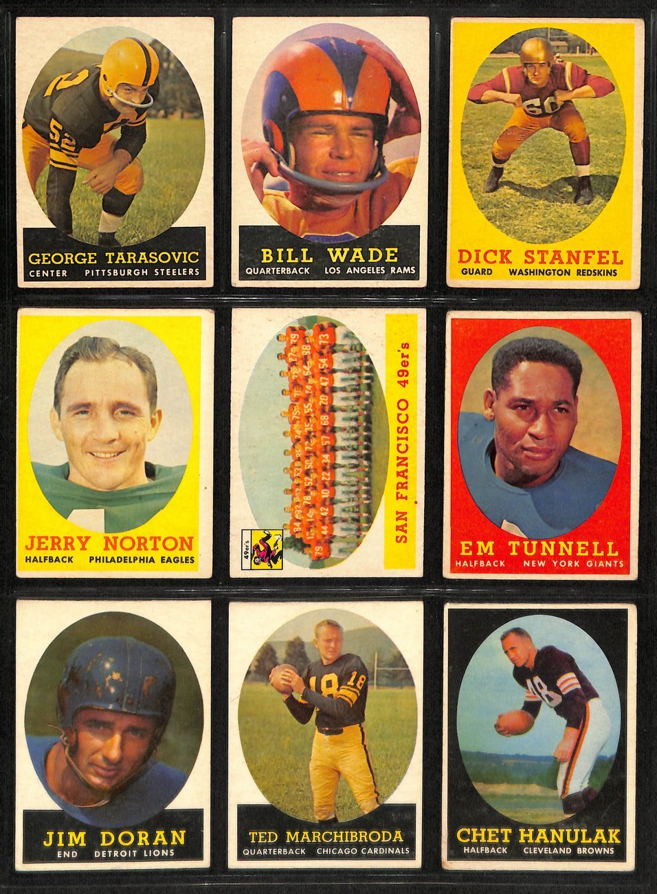 1958 Topps Football Card Complete Set (1-132)