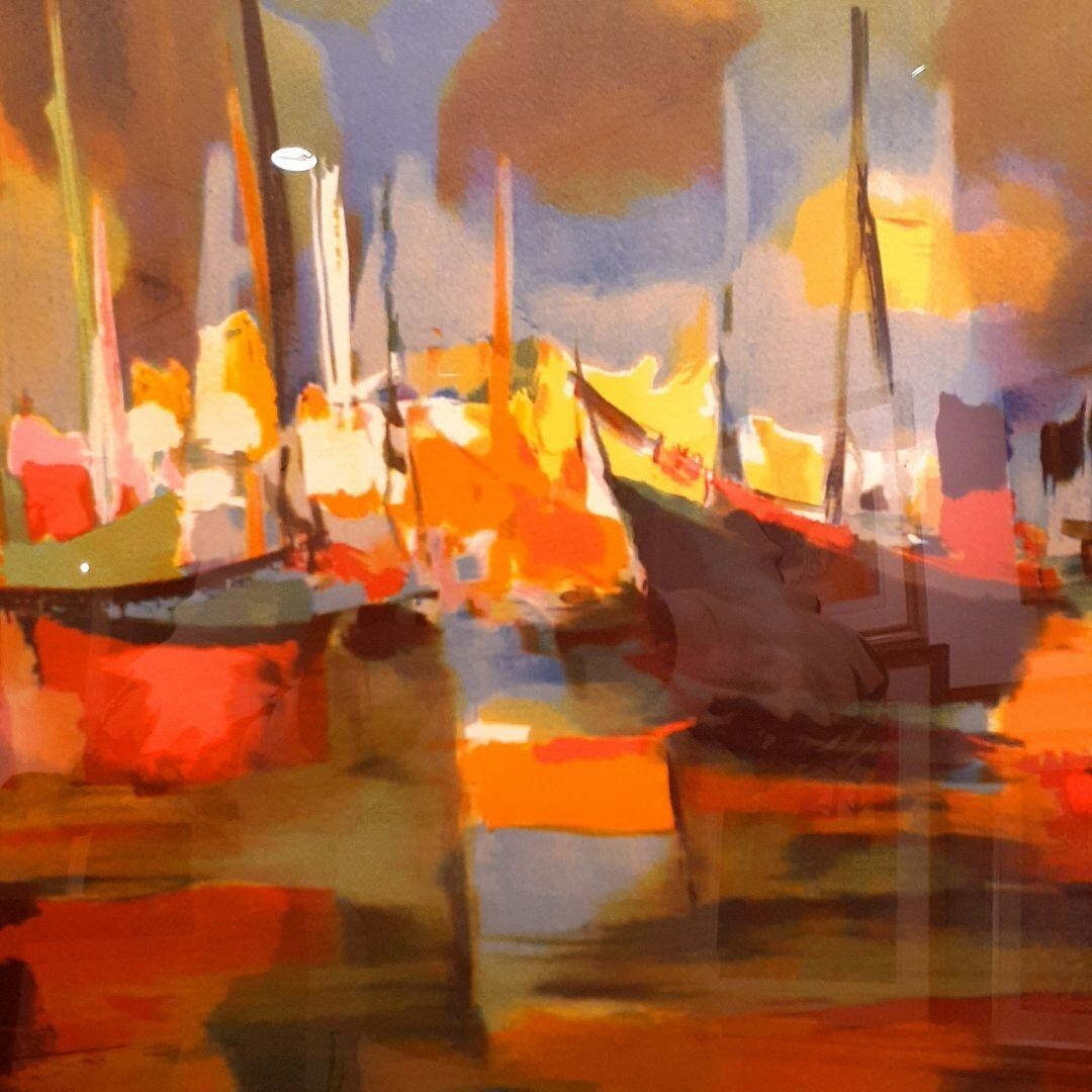 Marcel Mouly "Ship Shadow" Original Lithograph On Paper Signed In Pencil Framed