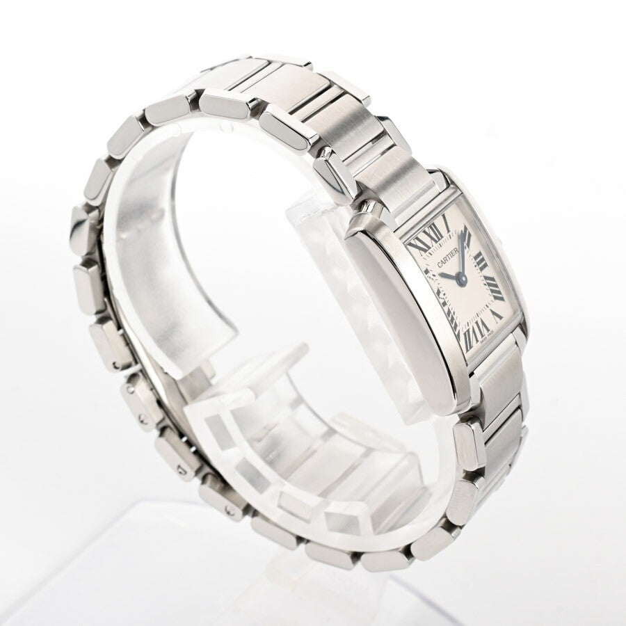 Cartier Tank Francaise Sm W51008Q3 White Ladies Used Watch #654730