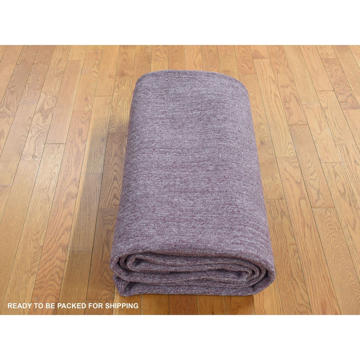 8'X10' Liserian Purple Hand Loomed Pure Wool Tone On Tone Rug