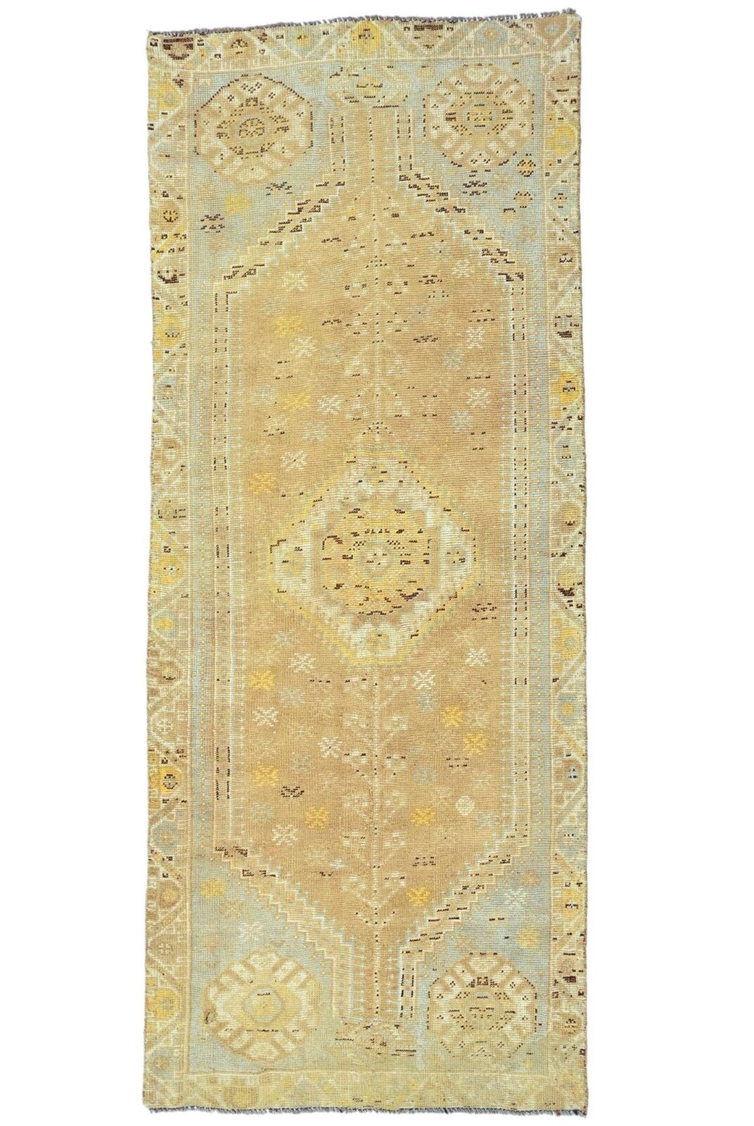 4X9 Ft Vintage Wool Tribal Runner Rug Distressed