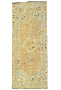 4X9 Ft Vintage Wool Tribal Runner Rug Distressed