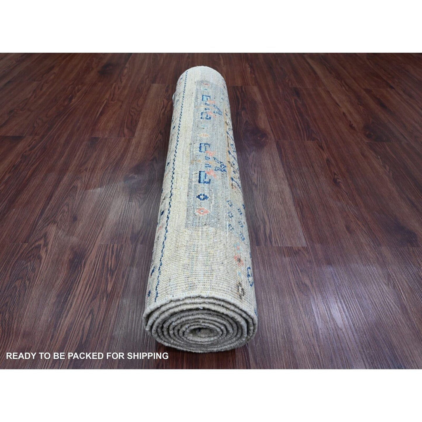 2'10"X9'6" Brown Wool Kashkuli Animal Figurines Hand Knotted Runner Rug