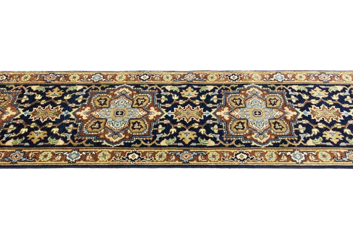 Handmade Heriz Serapi Runner Rug Geometric