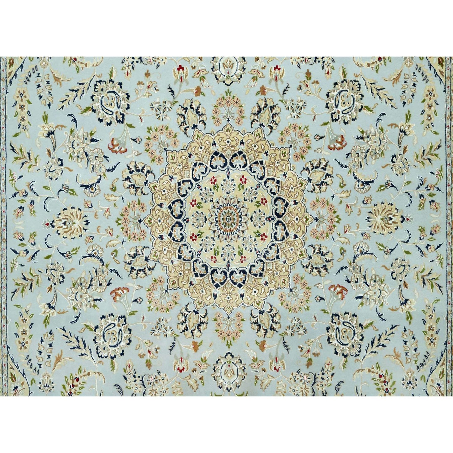 11'6"X15'6" Oslo Blue Nain Design Velvety Wool Hand Knotted Oversized Rug