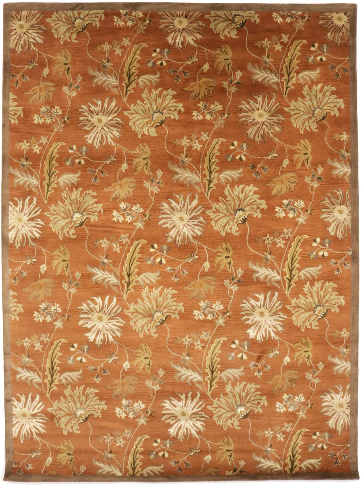 10X13 Ft Hand-Tufted Oriental Rug Floral Design