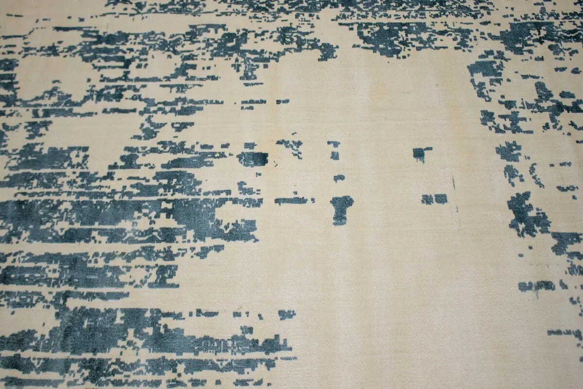 Muted Slate Blue Distressed Floral 4X6