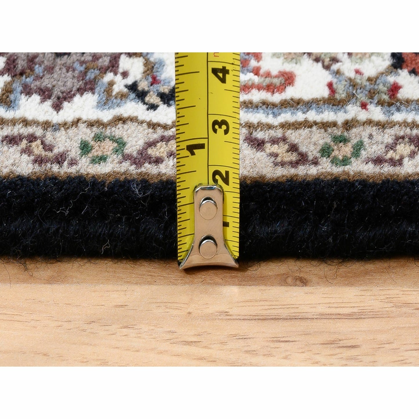 2'5"X20' Black Herati Wool And Silk 175 Kpsi Hand Knotted Xl Runner Rug