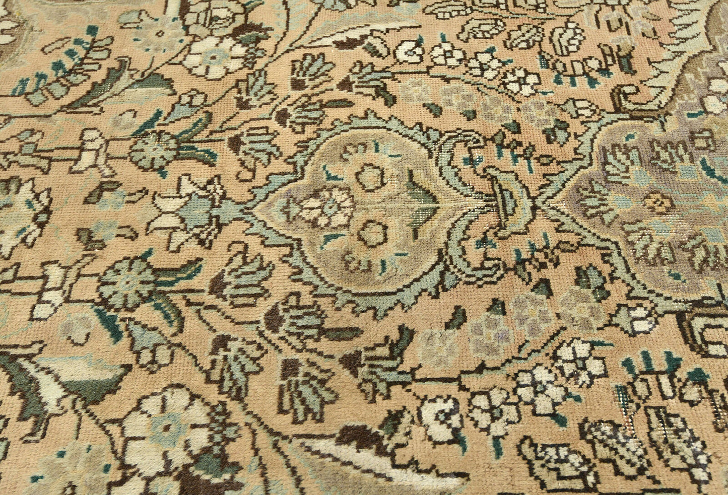 Distressed Vintage Medallion Floral Oriental Rug