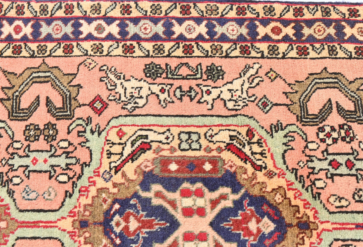 Handmade Pale Pink Oriental Runner Rug Tribal