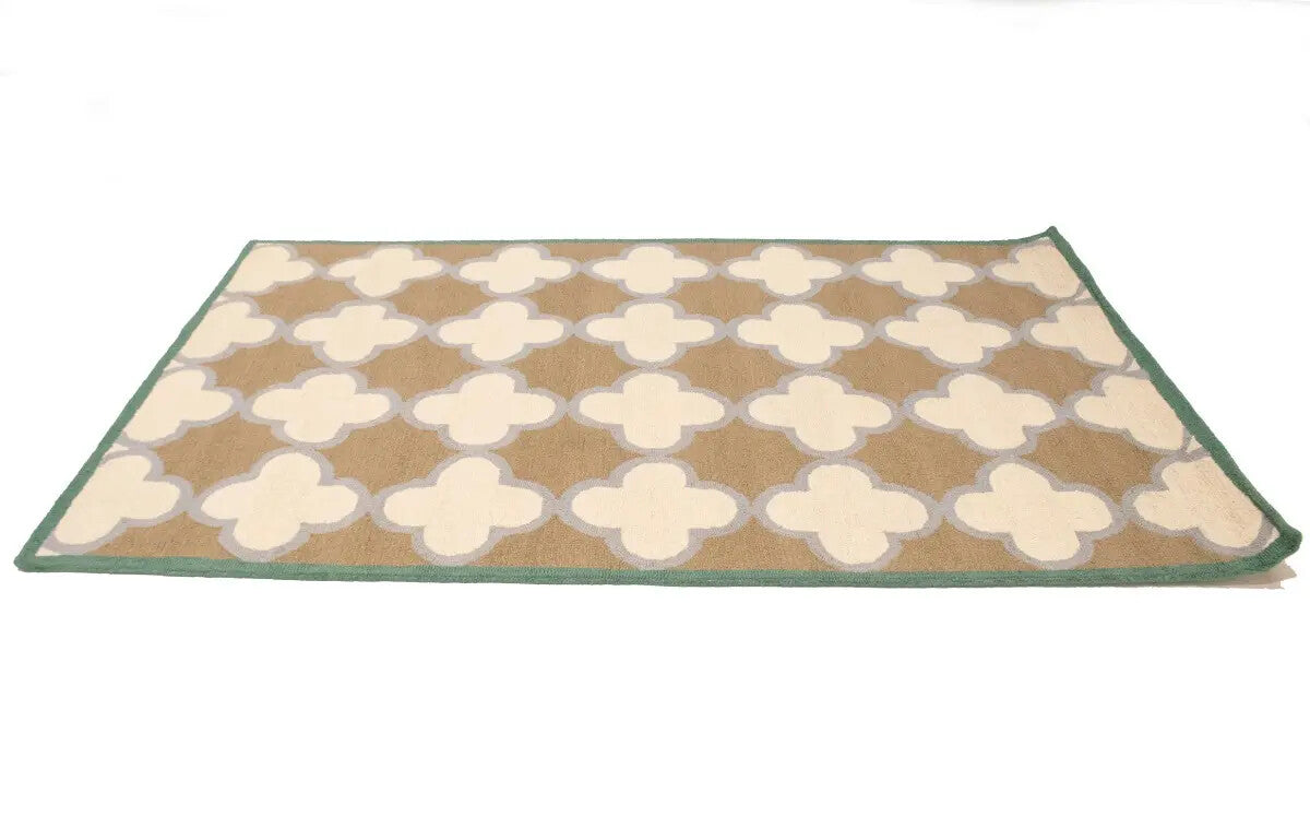 Hand-Tufted Multicolored Trellis Plush Rug Modern