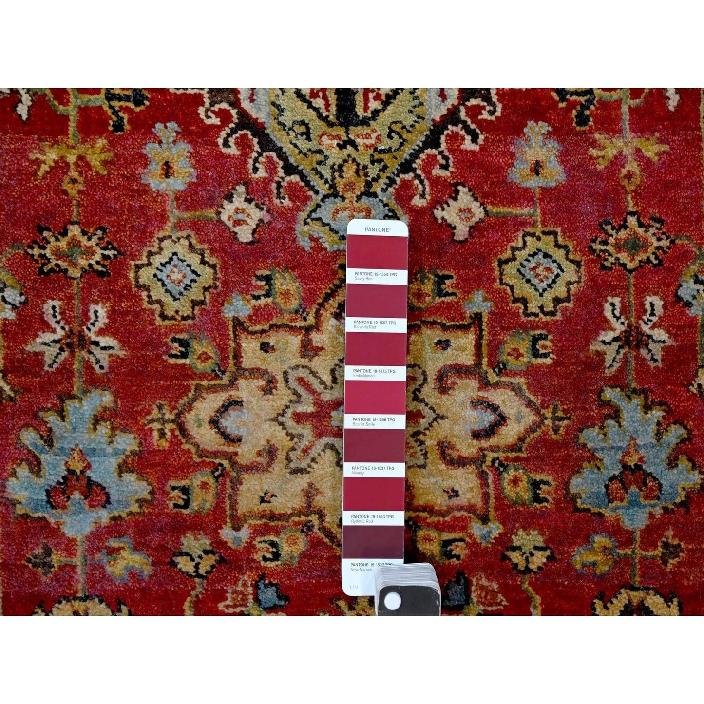 2'7"X12' Red Karjihooz Design Pure Wool Hand Knotted Runner Rug