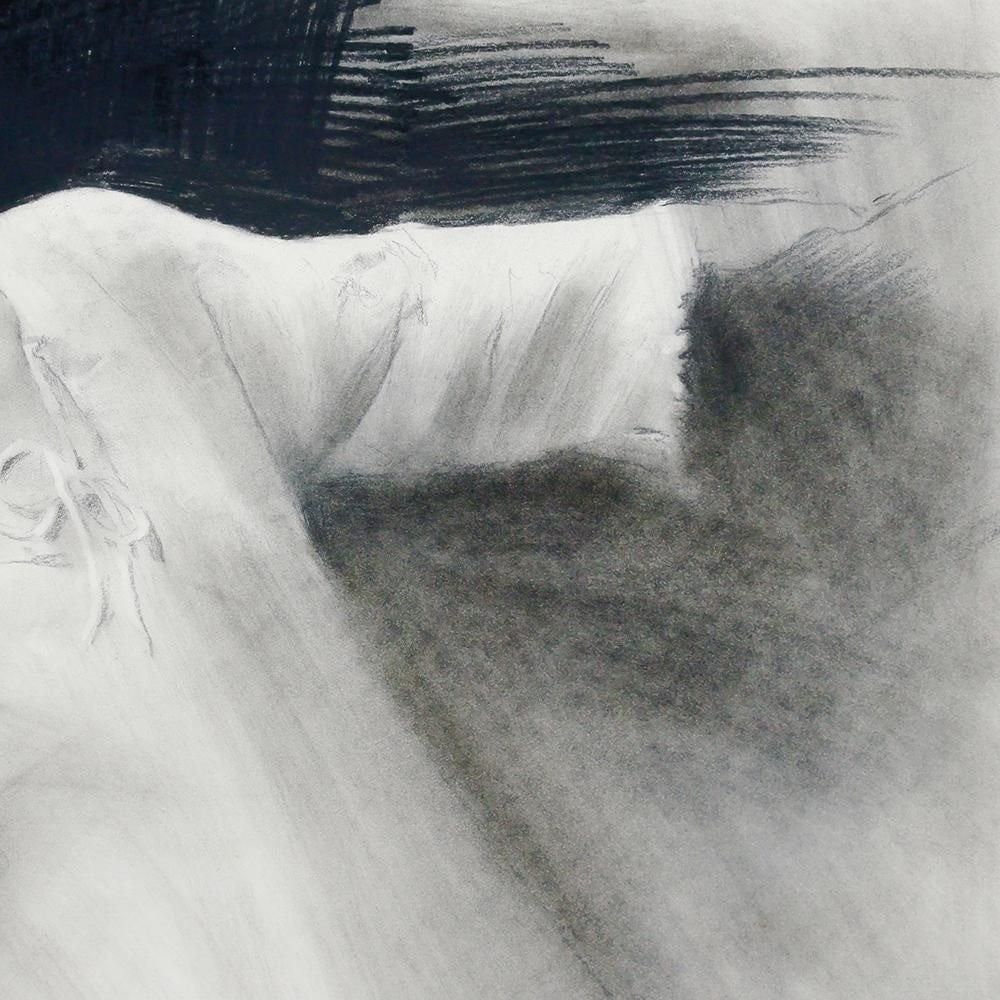 Chase Chen "Flower Maiden Study Ii" 1997 Original Charcoal Drawing Signed Framed