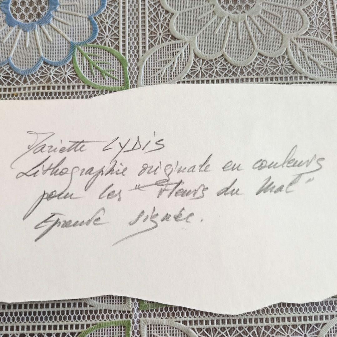 Mariette Lydis Signed Original Lithograph Les Fleurs Du Mal