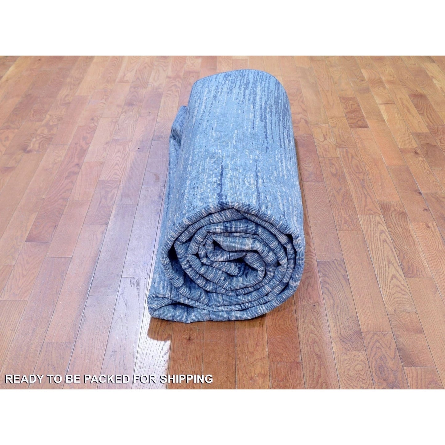 10'1"X14'1" Blue Oceanic Pure Wool Ombre Design Hand Made Oriental Rug