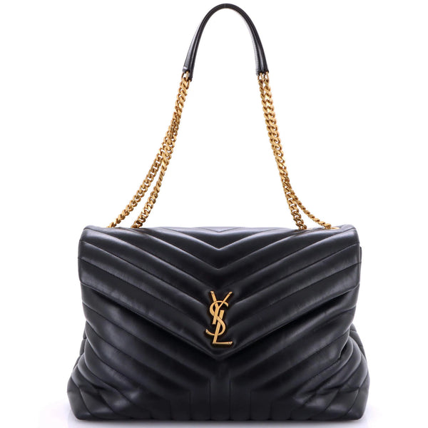 Saint Laurent Loulou Shoulder Bag Matelasse Chevron Leather Large
