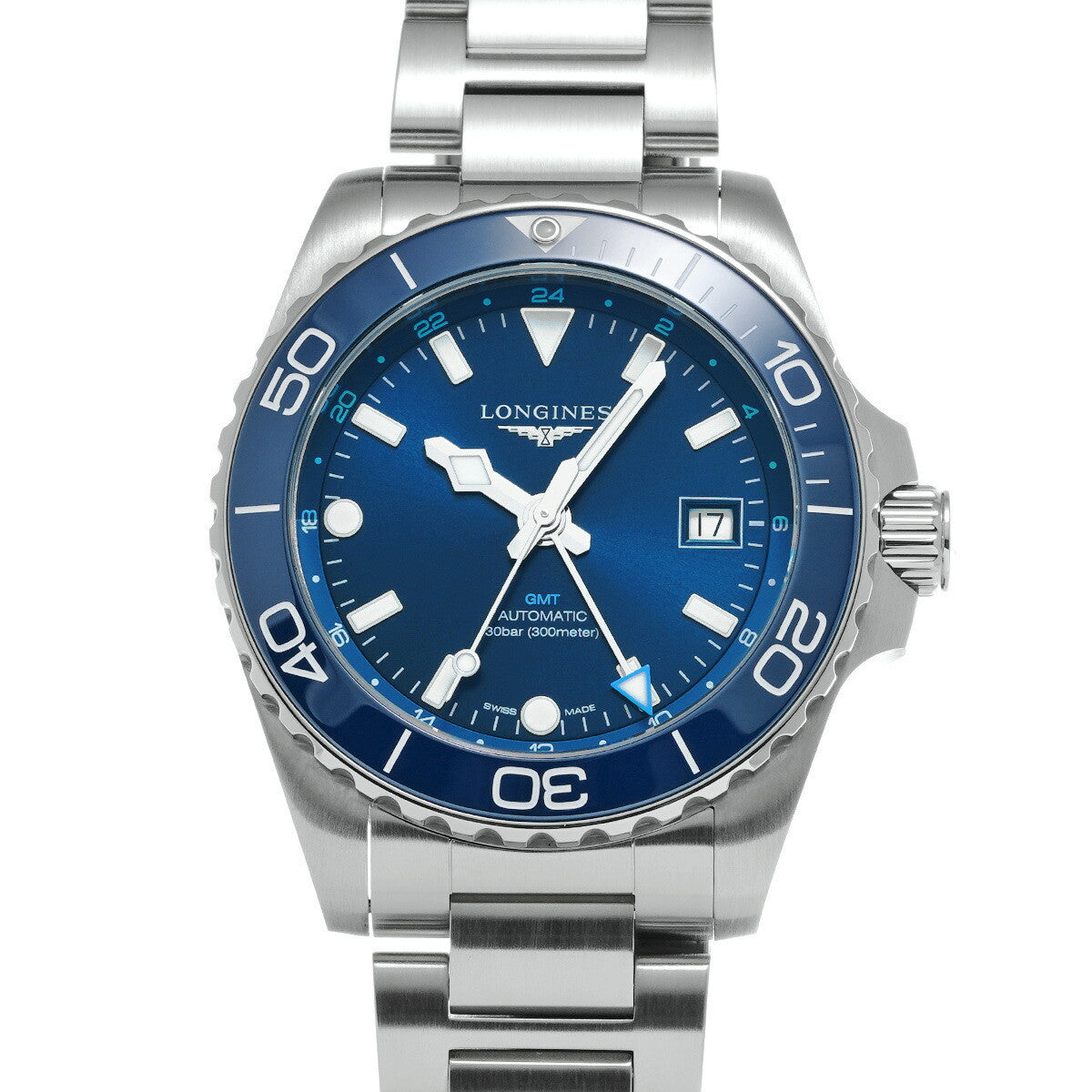 Longines Hydro Conquest Gmt L3.790.4.96.6 Blue Men'S Used Watch #2104