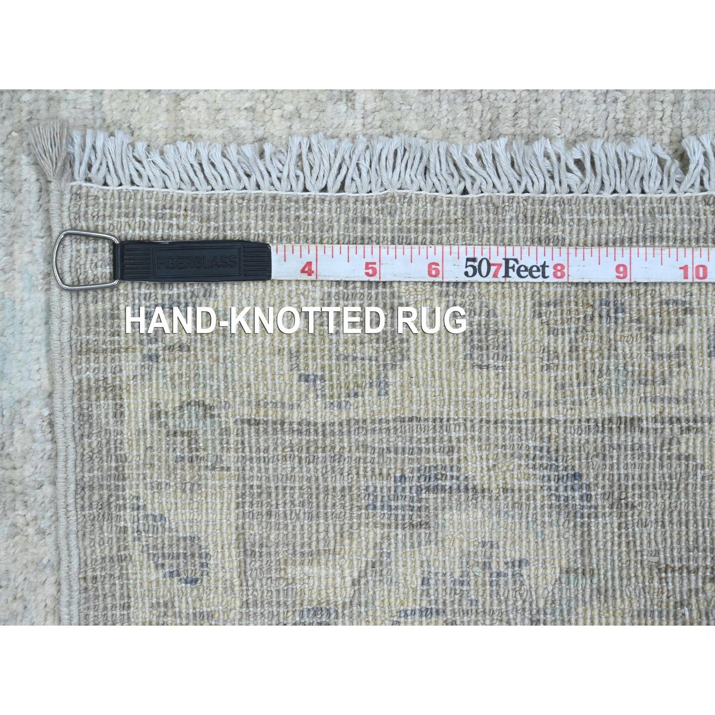 Rug 2'6"x5'9" Gray Washed Peshawar Leaf Design Wool Hand Knotted Runner