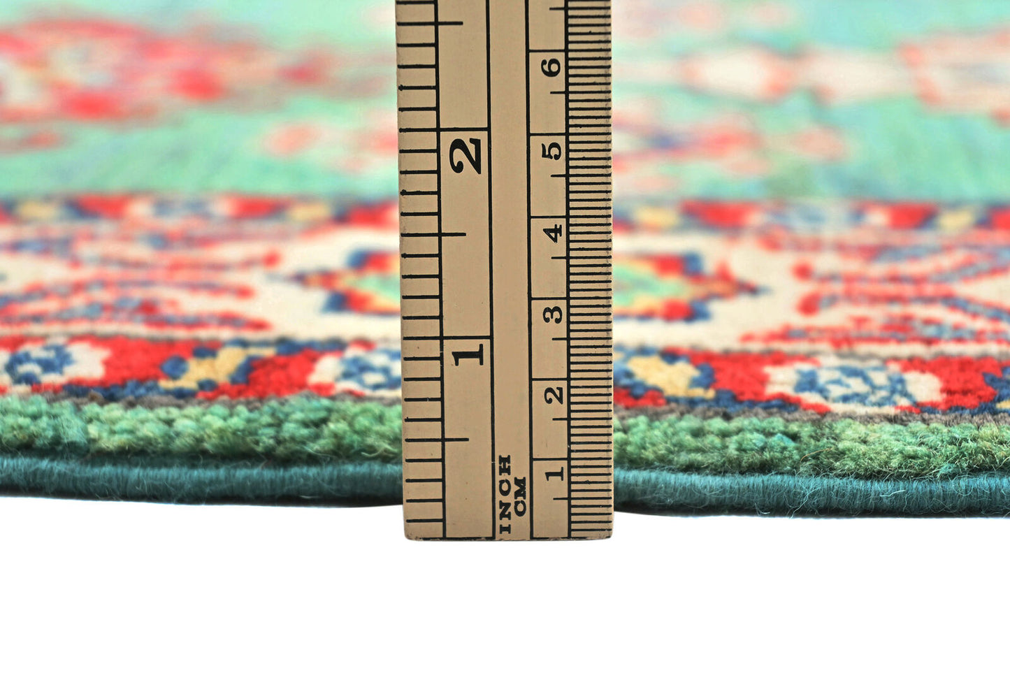 Hand-Knotted Kazak Tribal Runner Rug Geometric