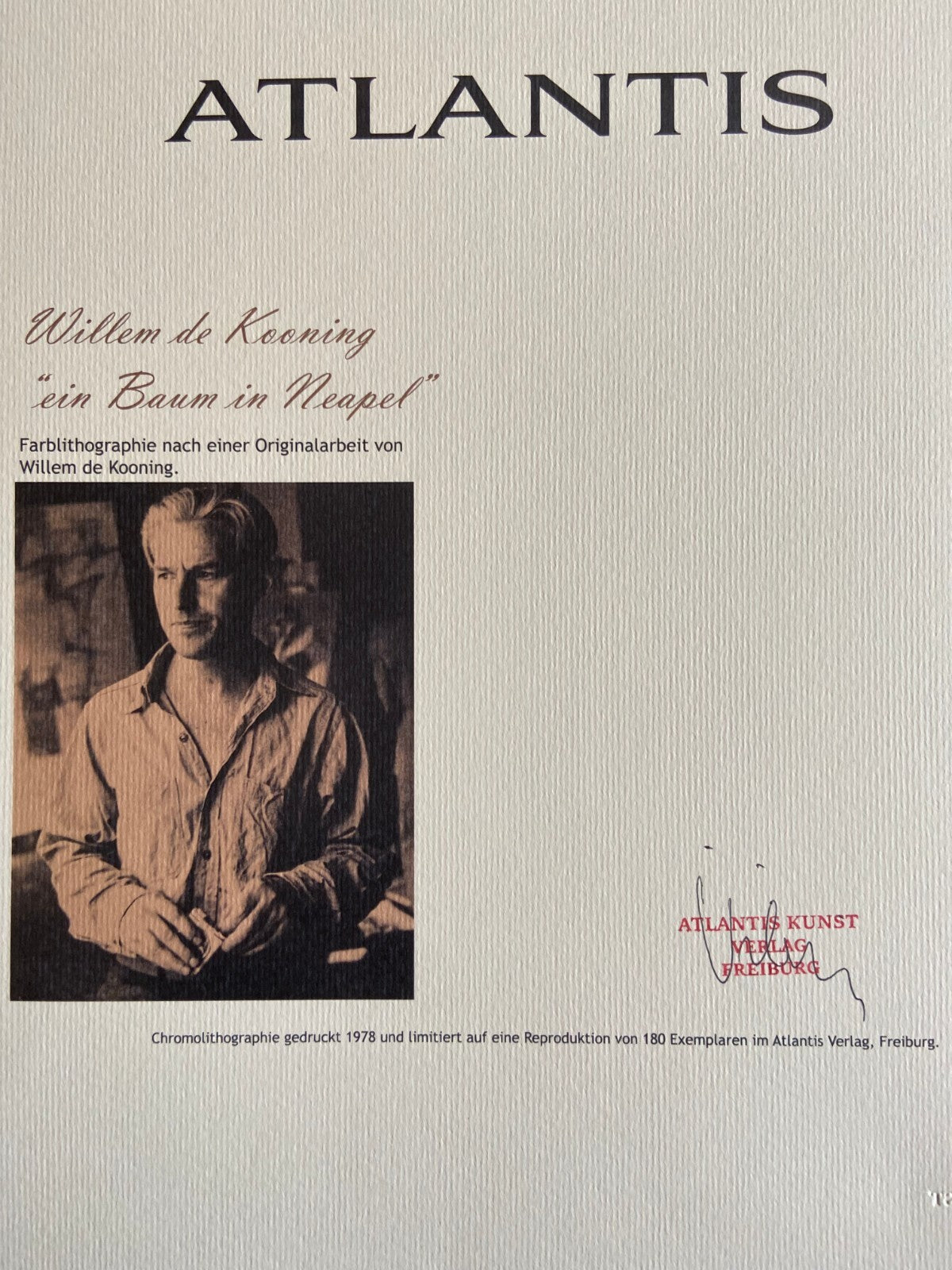 Willem De Kooning Action Painting Coa Signed