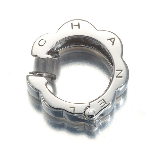 Chanel Earrings Profile De Camelia Hoop Right Single 18K 750 White Gold